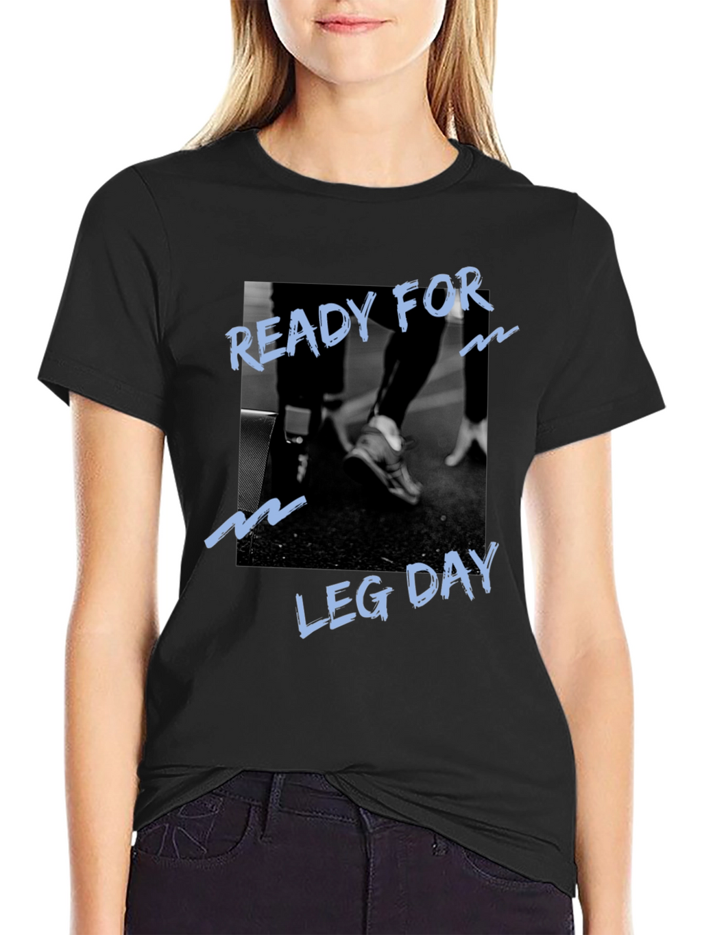 Ready For Leg Day Graphic Black T-Shirt