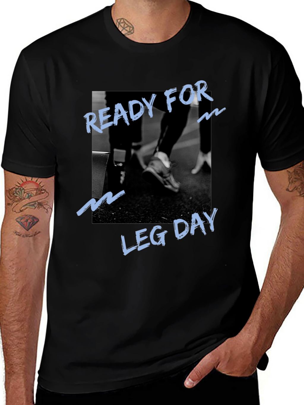 Ready For Leg Day Graphic Black T-Shirt