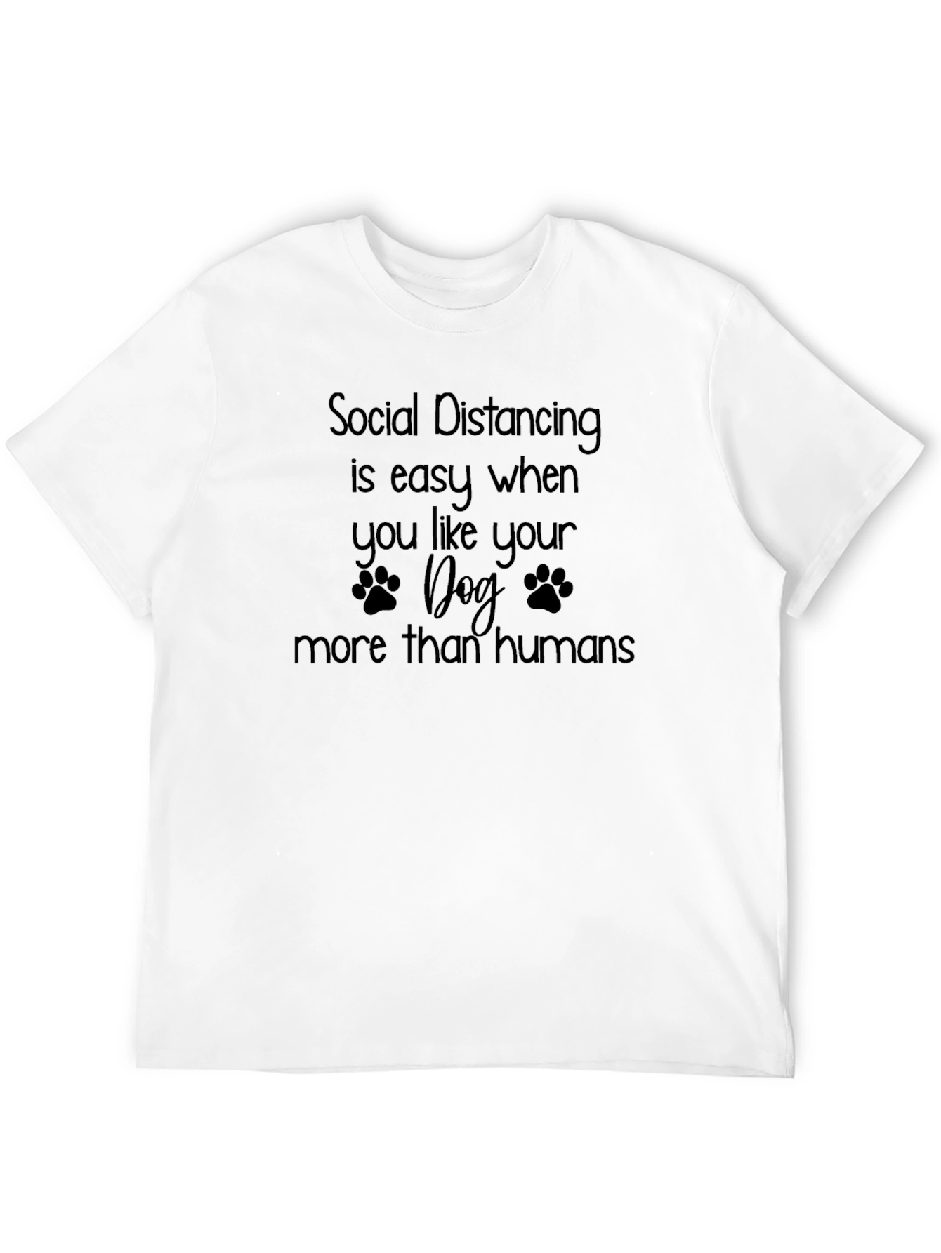 Social Distancing Dog Lover Black T-Shirt