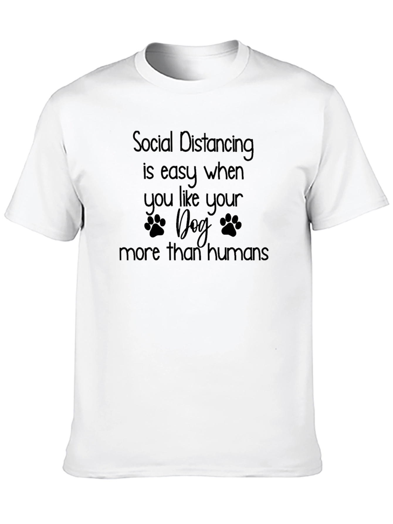 Social Distancing Dog Lover Black T-Shirt