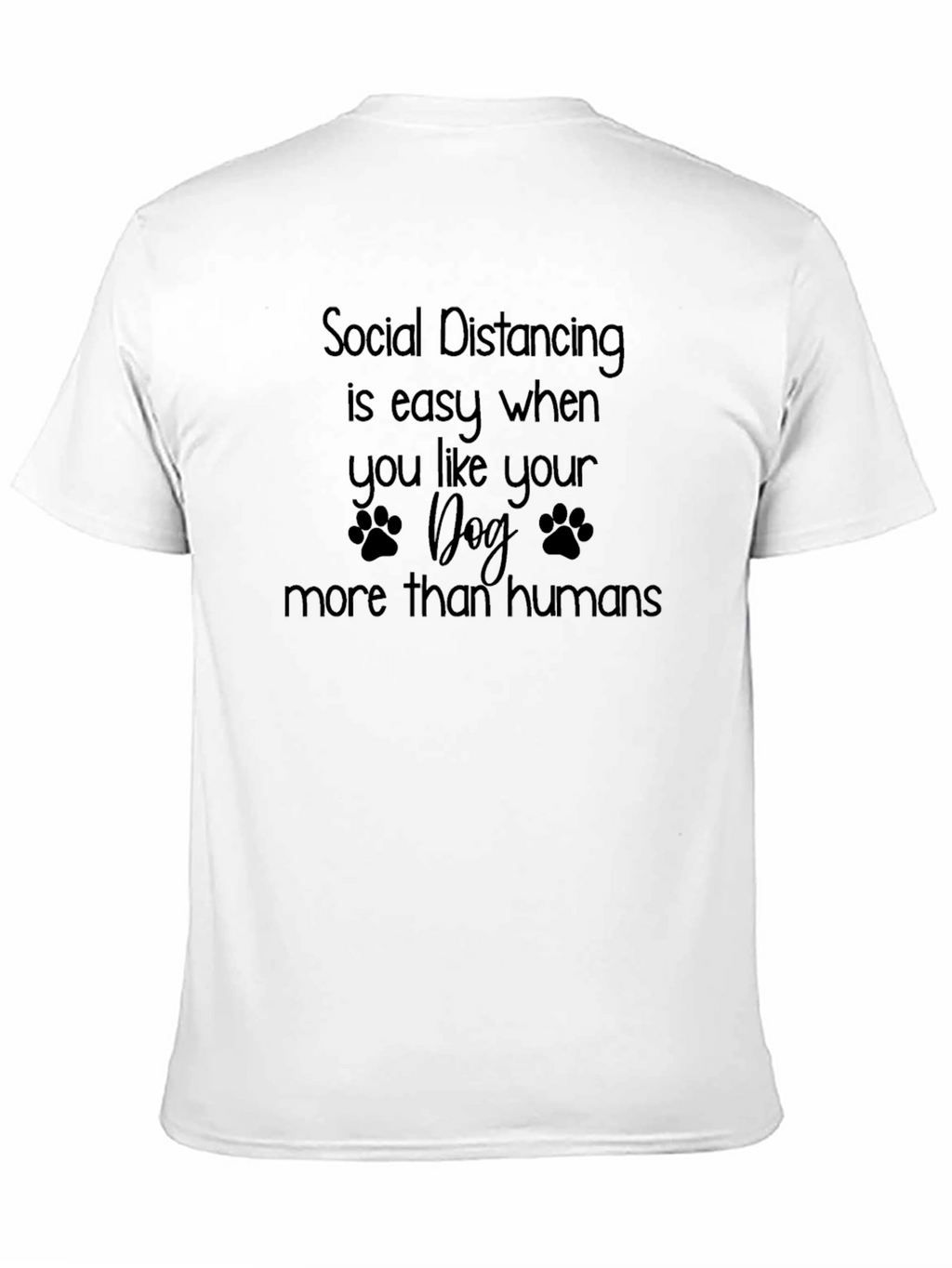 Social Distancing Dog Lover Black T-Shirt