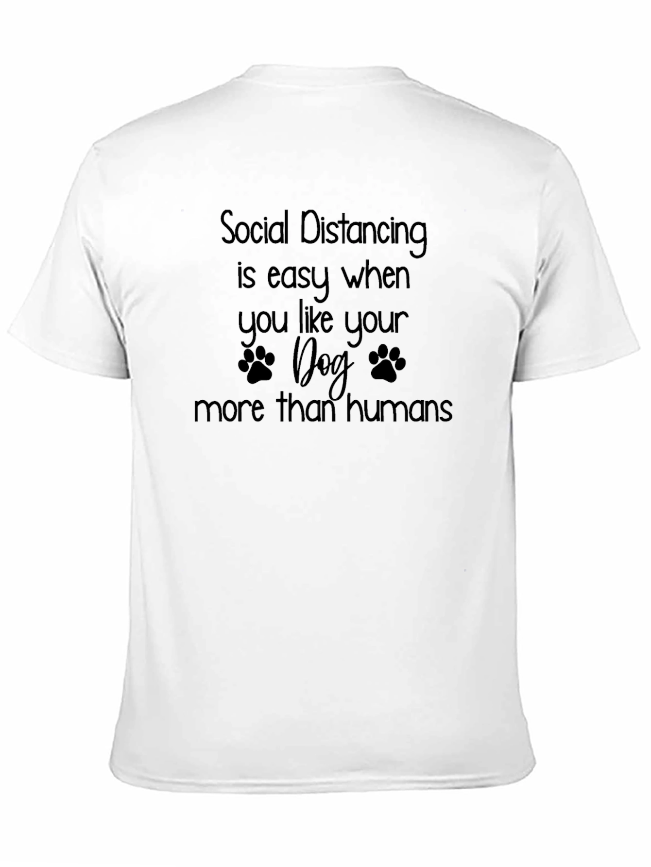 Social Distancing Dog Lover Black T-Shirt