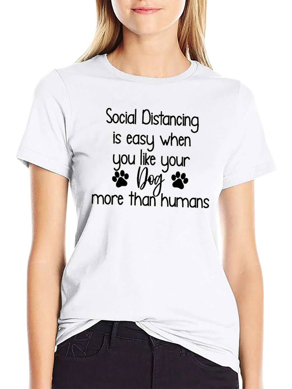 Social Distancing Dog Lover Black T-Shirt