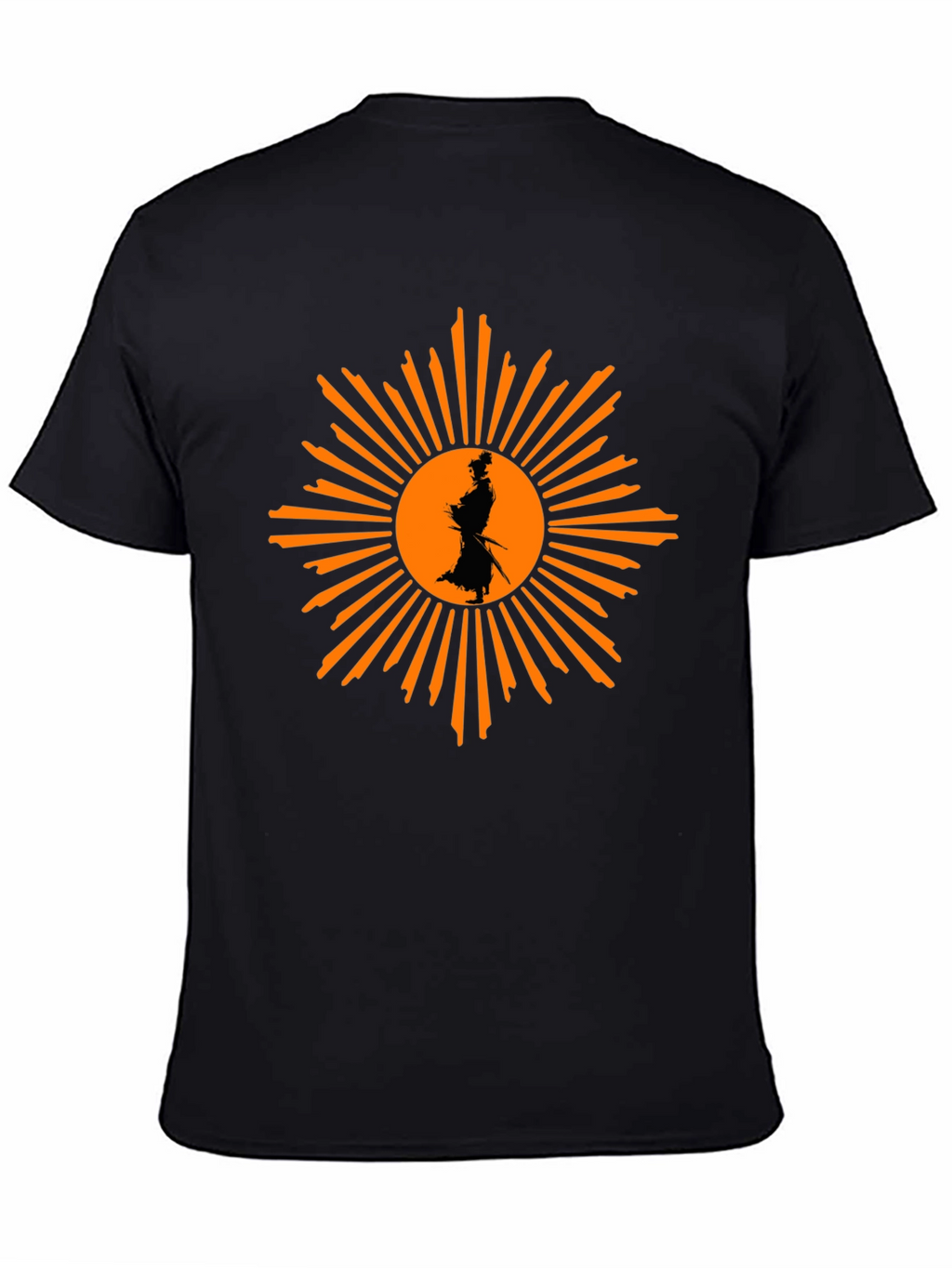 Samurai Sunburst Graphic T-Shirt - Black Cotton Tee
