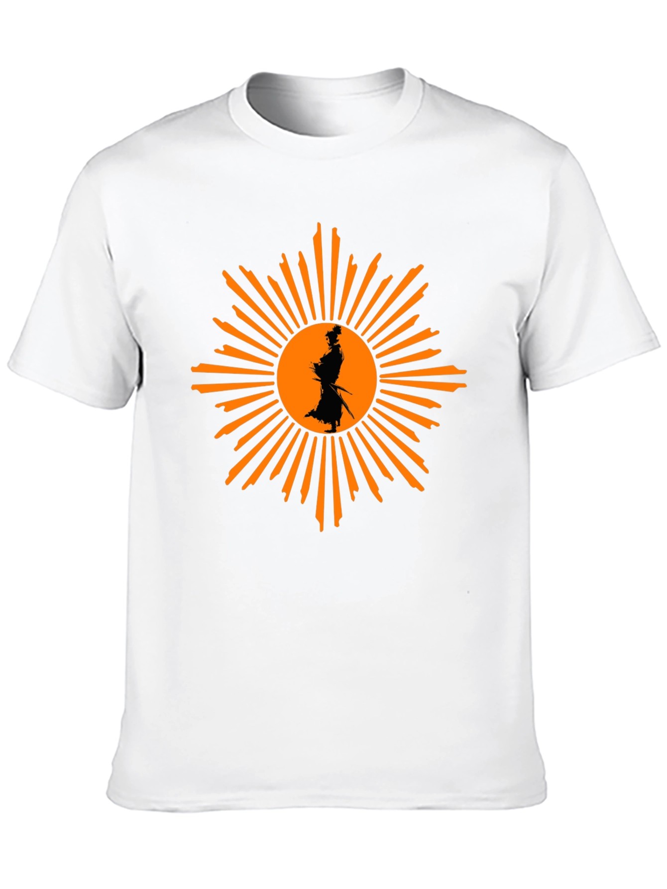 Samurai Sunburst Graphic T-Shirt - Black Cotton Tee