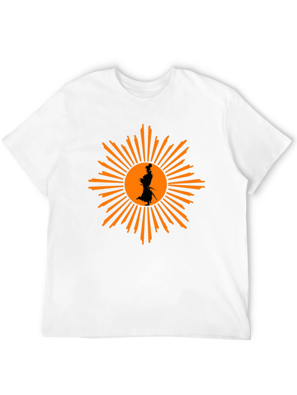 Samurai Sunburst Graphic T-Shirt - Black Cotton Tee