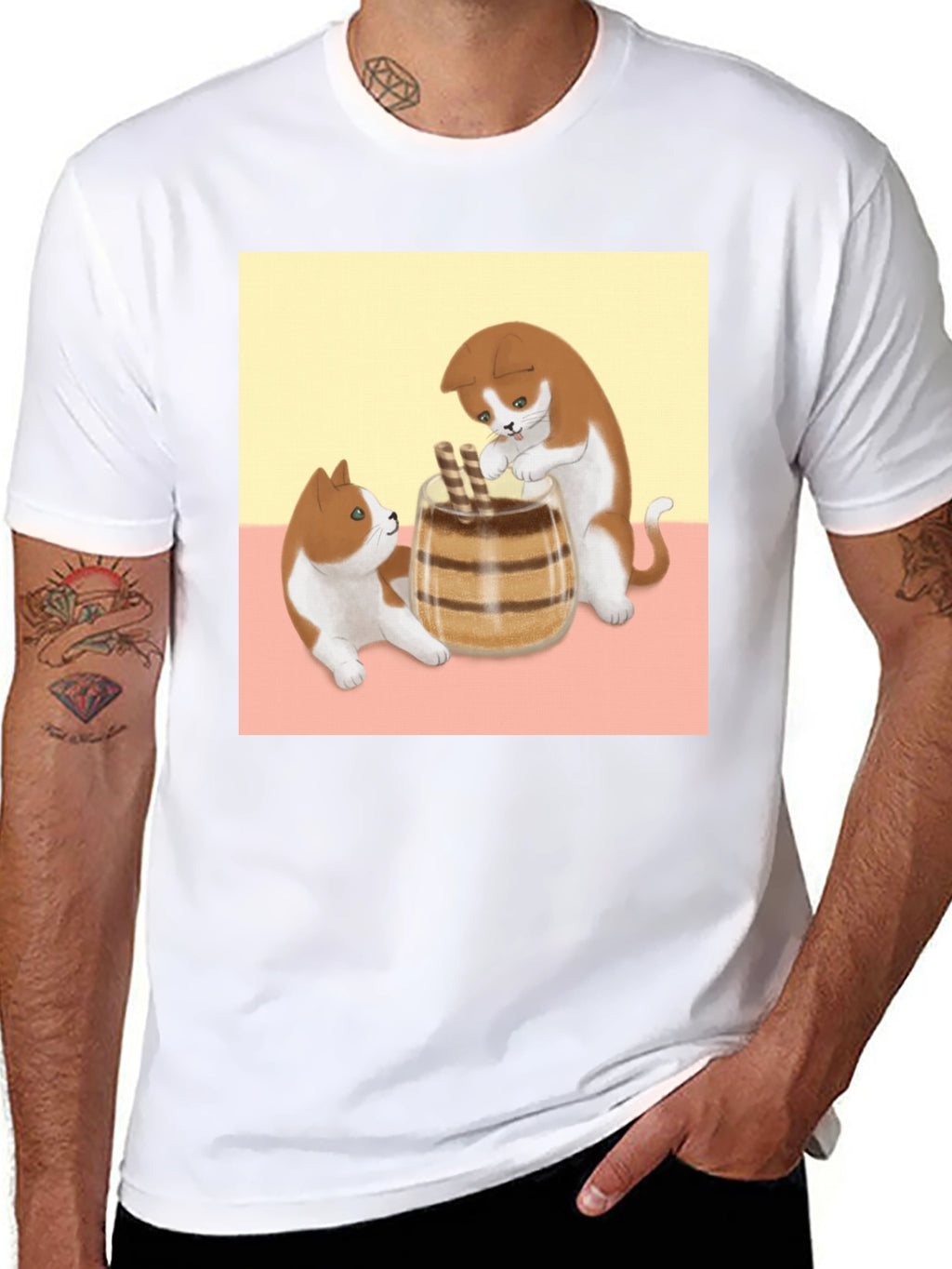 Cute Kitten Bubble Tea Graphic Tee