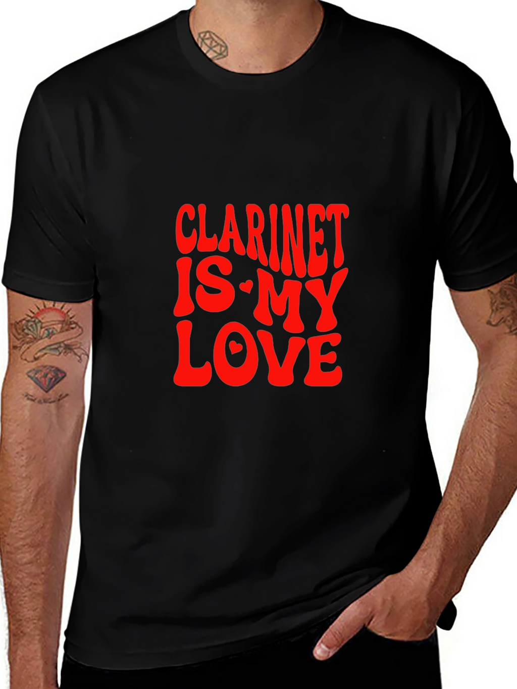 Clarinet Is My Love Graphic Tee - Black