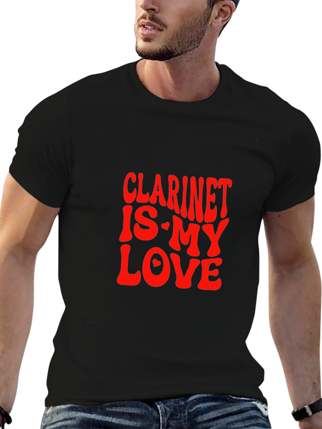 Clarinet Is My Love Graphic Tee - Black