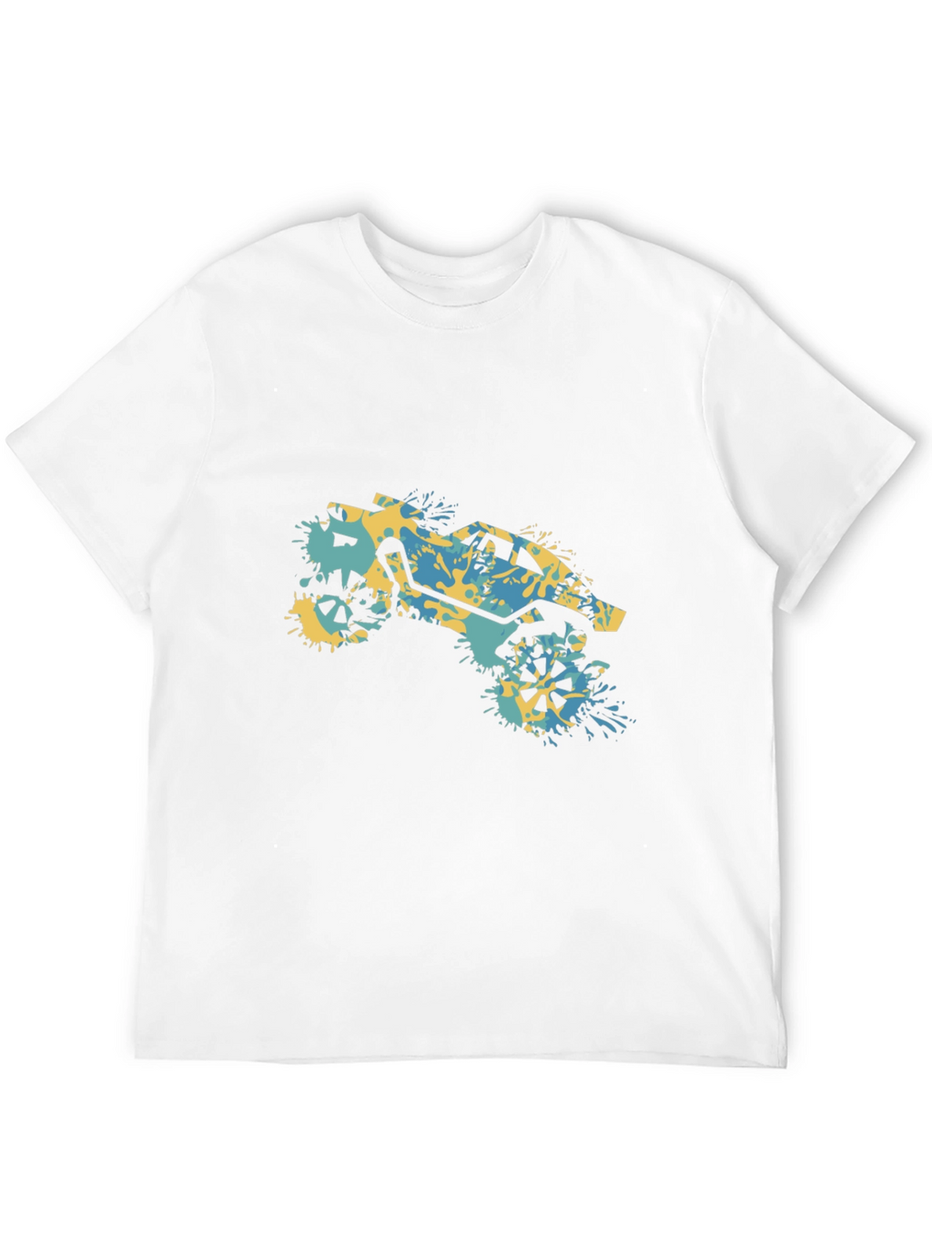 Off-Road Splatter Graphic Tee - Black Cotton Blend