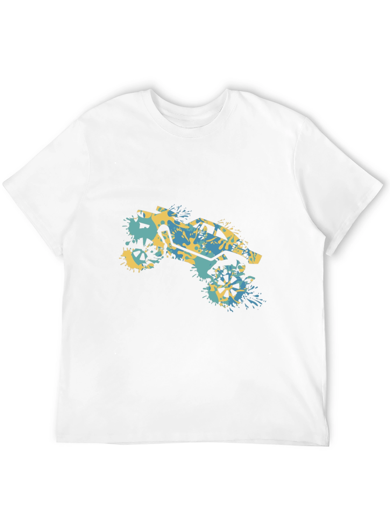 Off-Road Splatter Graphic Tee - Black Cotton Blend