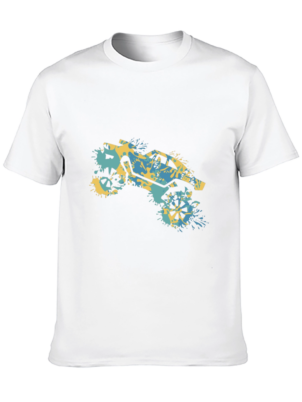 Off-Road Splatter Graphic Tee - Black Cotton Blend