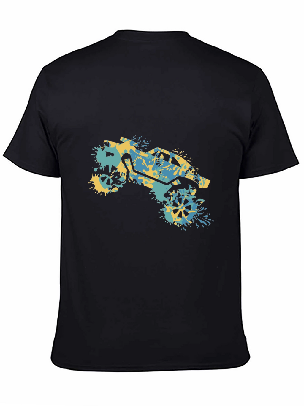 Off-Road Splatter Graphic Tee - Black Cotton Blend