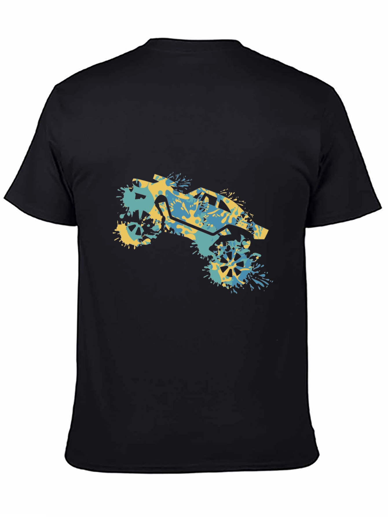 Off-Road Splatter Graphic Tee - Black Cotton Blend