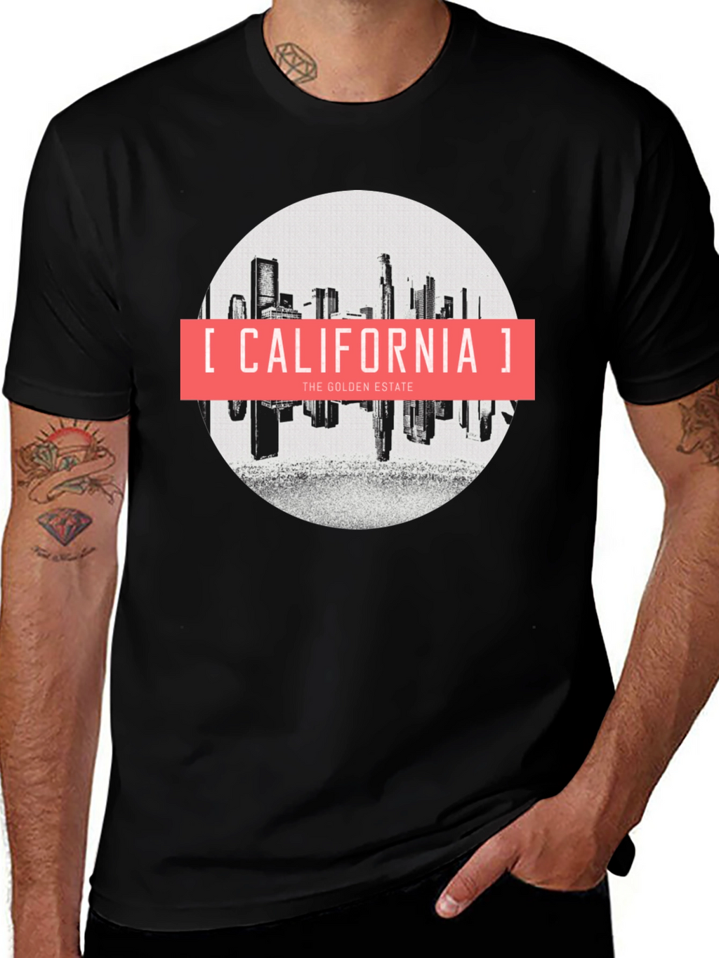 California Golden Estate Graphic Tee - Black