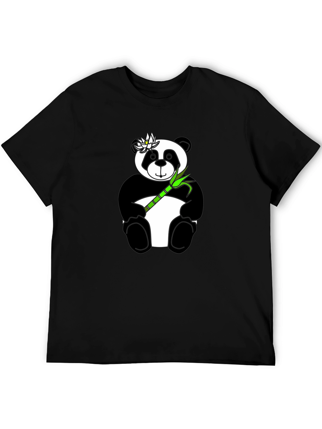 Panda Bamboo Graphic Tee - Black