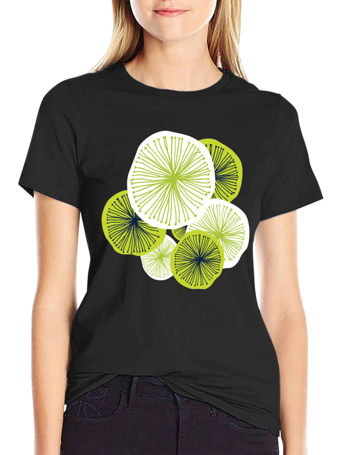 Abstract Floral Graphic Tee - Modern Design Comfortable Fit