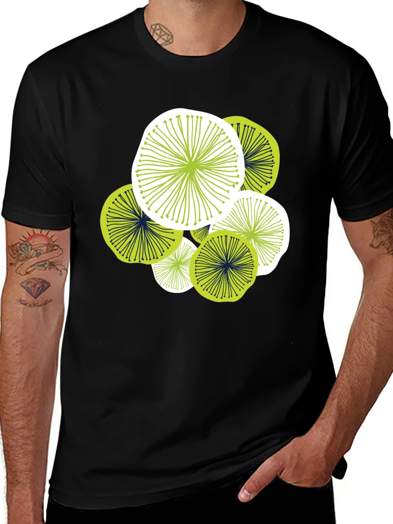 Abstract Floral Graphic Tee - Modern Design Comfortable Fit