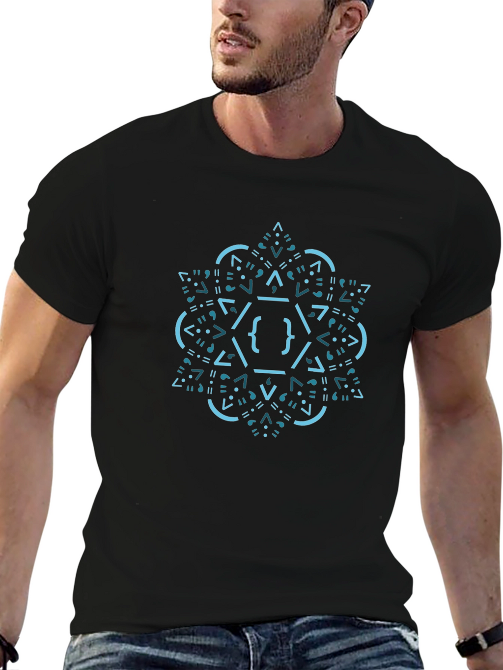 Geometric Code T-Shirt - Stylish & Unique