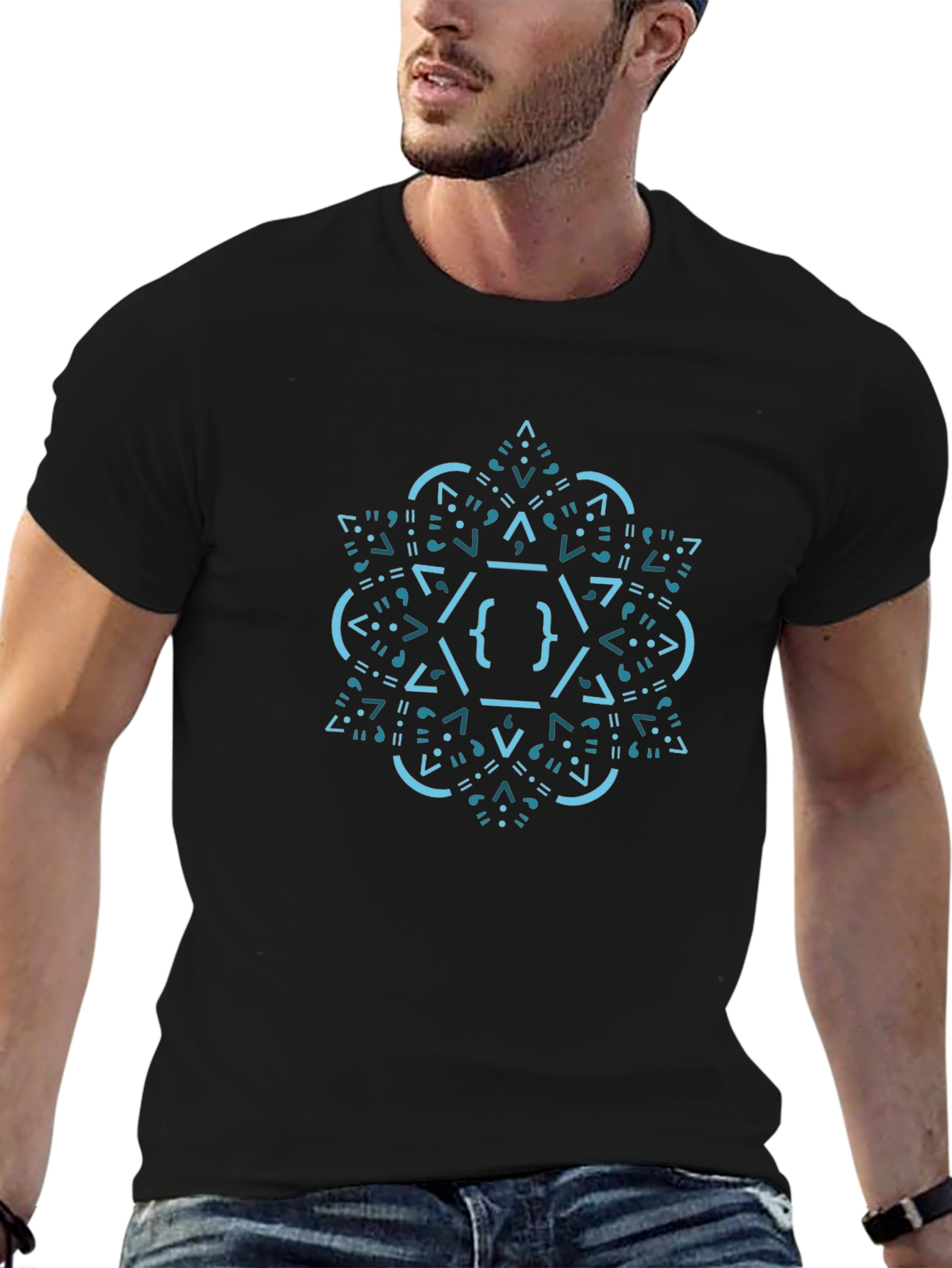 Geometric Code T-Shirt - Stylish & Unique
