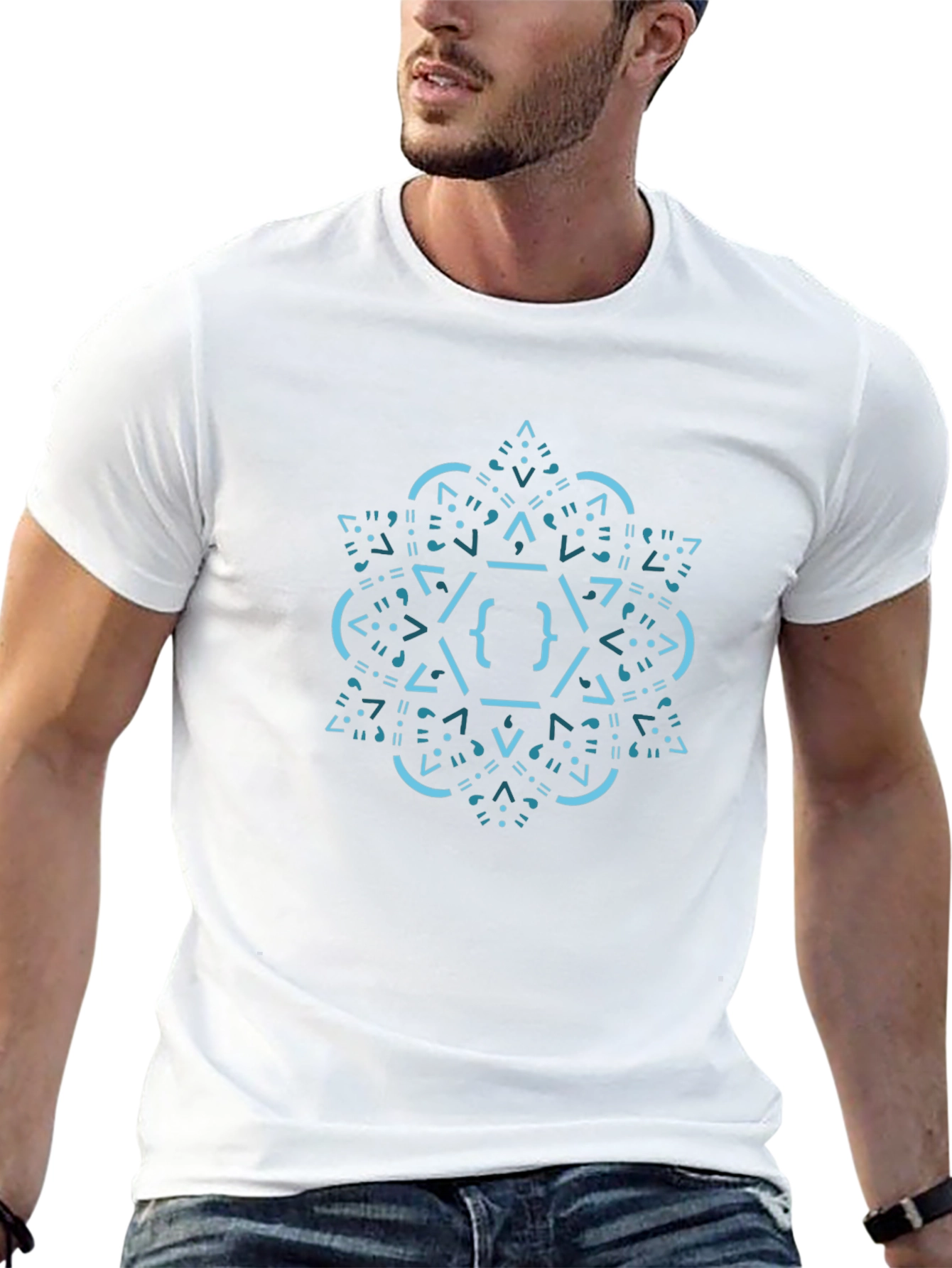Geometric Code T-Shirt - Stylish & Unique