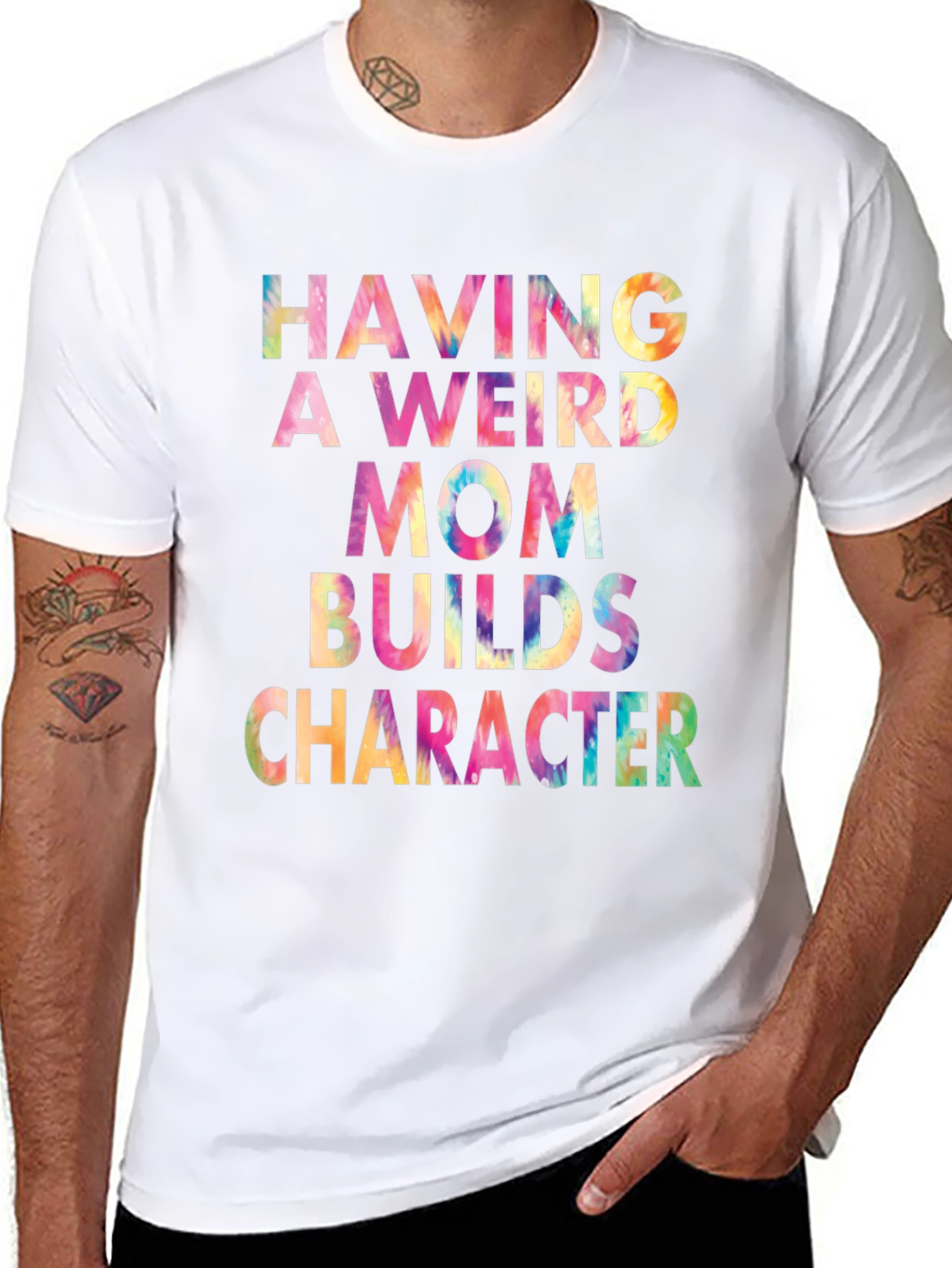 Weird Mom Builds Character Tie-Dye Tee