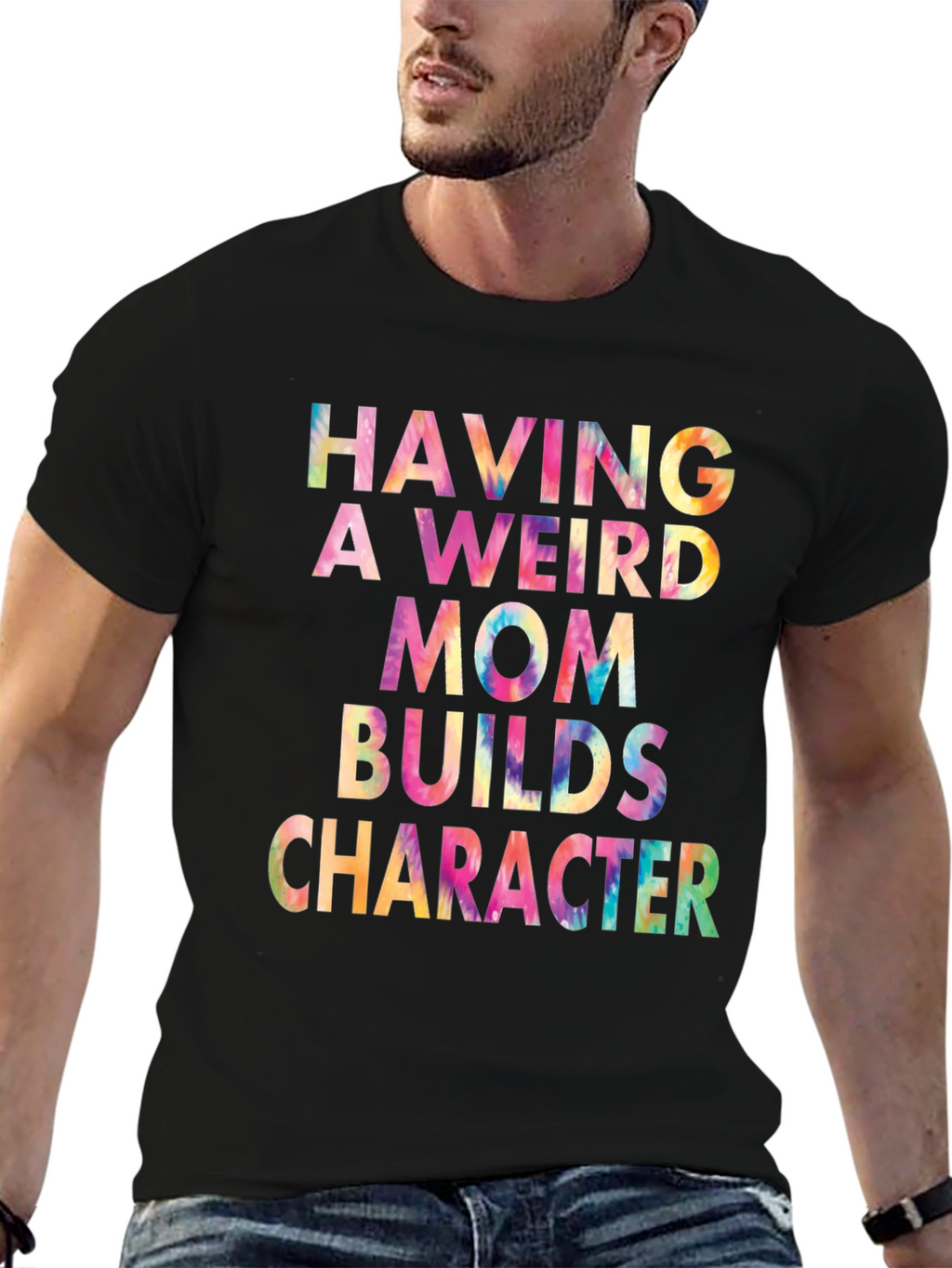 Weird Mom Builds Character Tie-Dye Tee