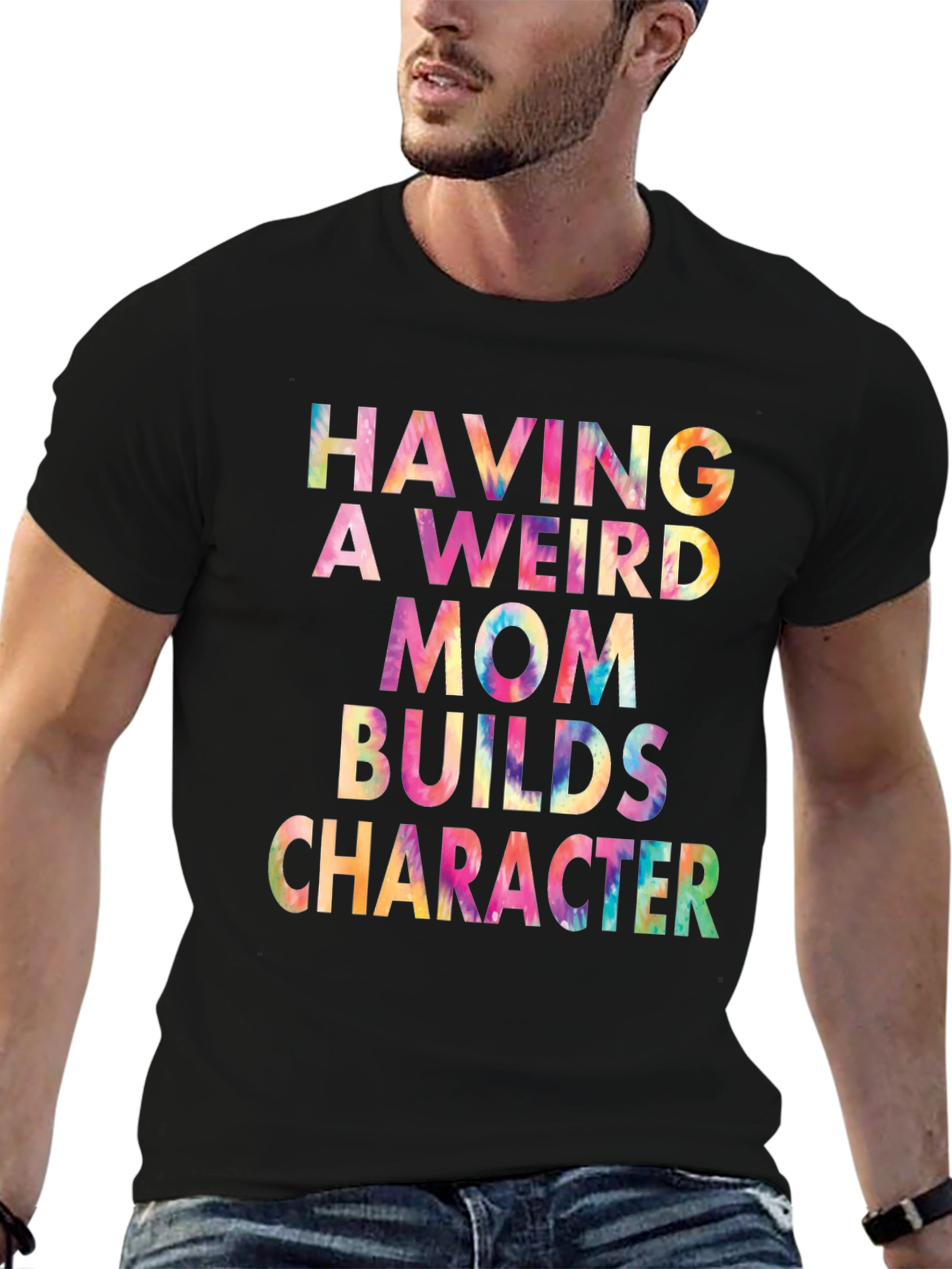 Weird Mom Builds Character Tie-Dye Tee