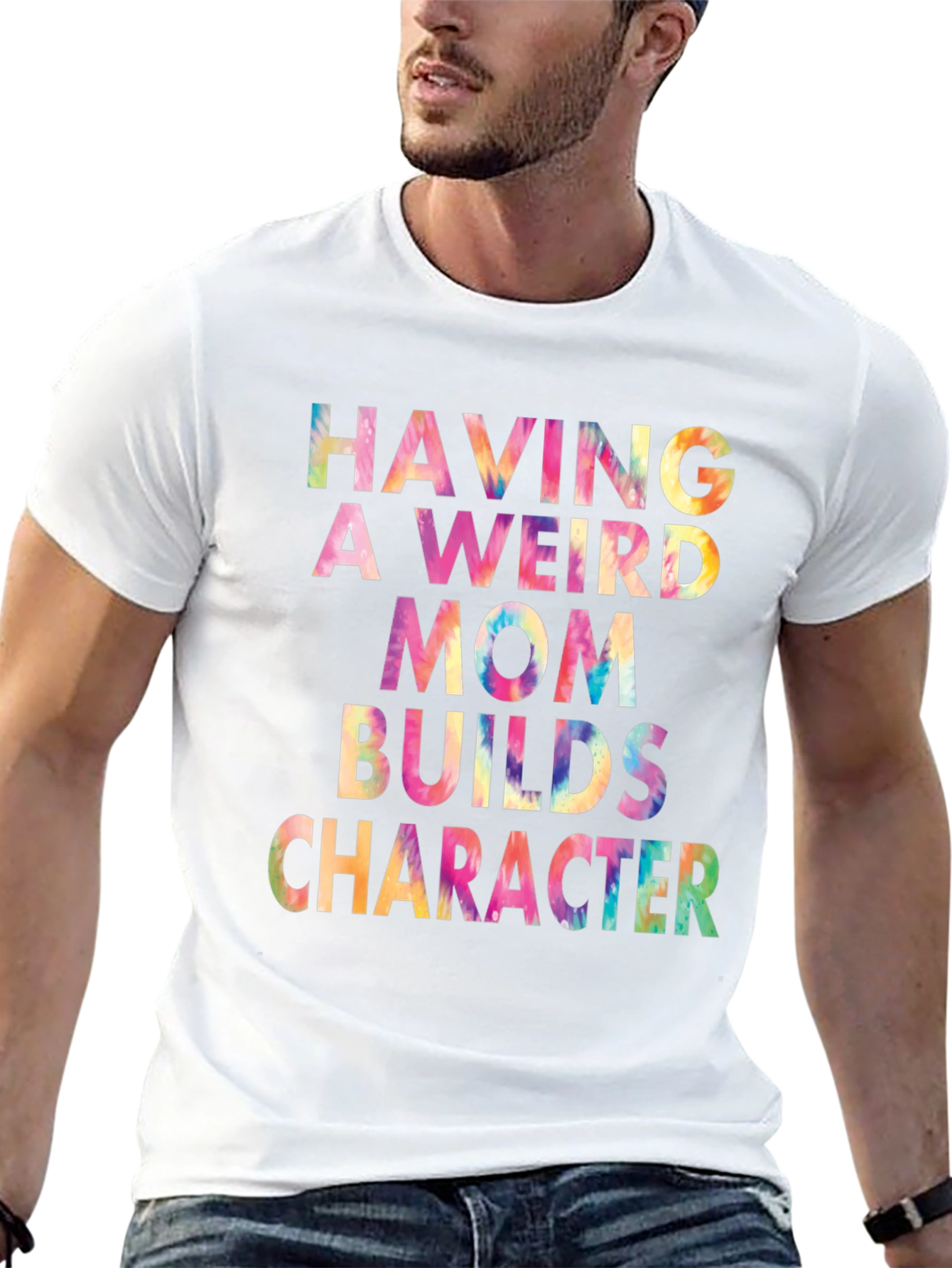 Weird Mom Builds Character Tie-Dye Tee