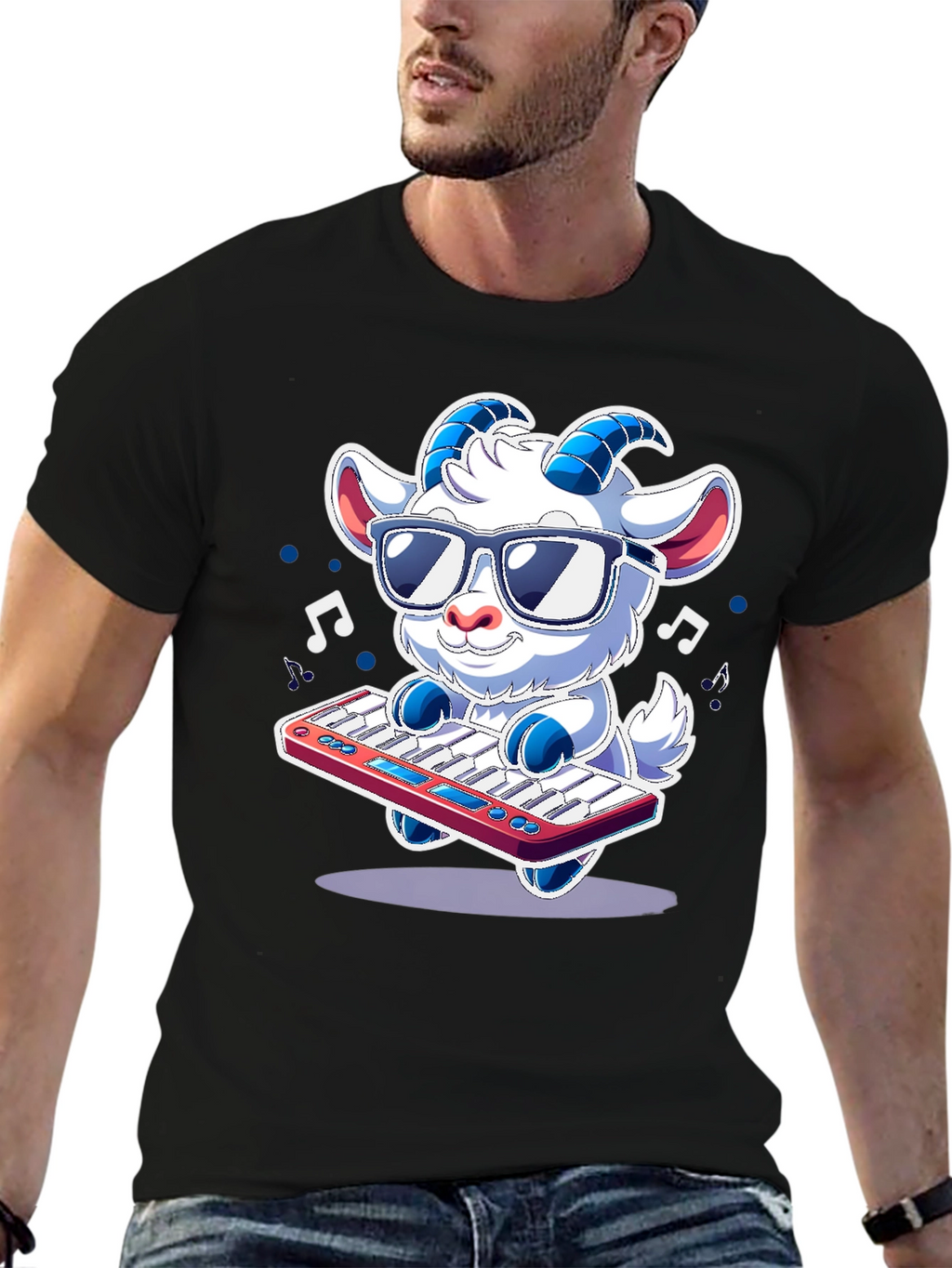Cool Goat Keyboardist T-Shirt - Music Lover Tee