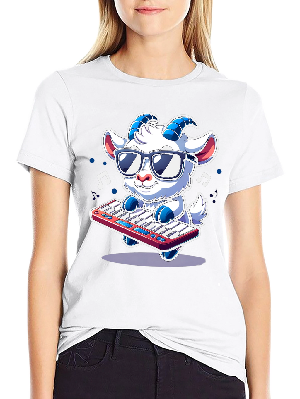 Cool Goat Keyboardist T-Shirt - Music Lover Tee