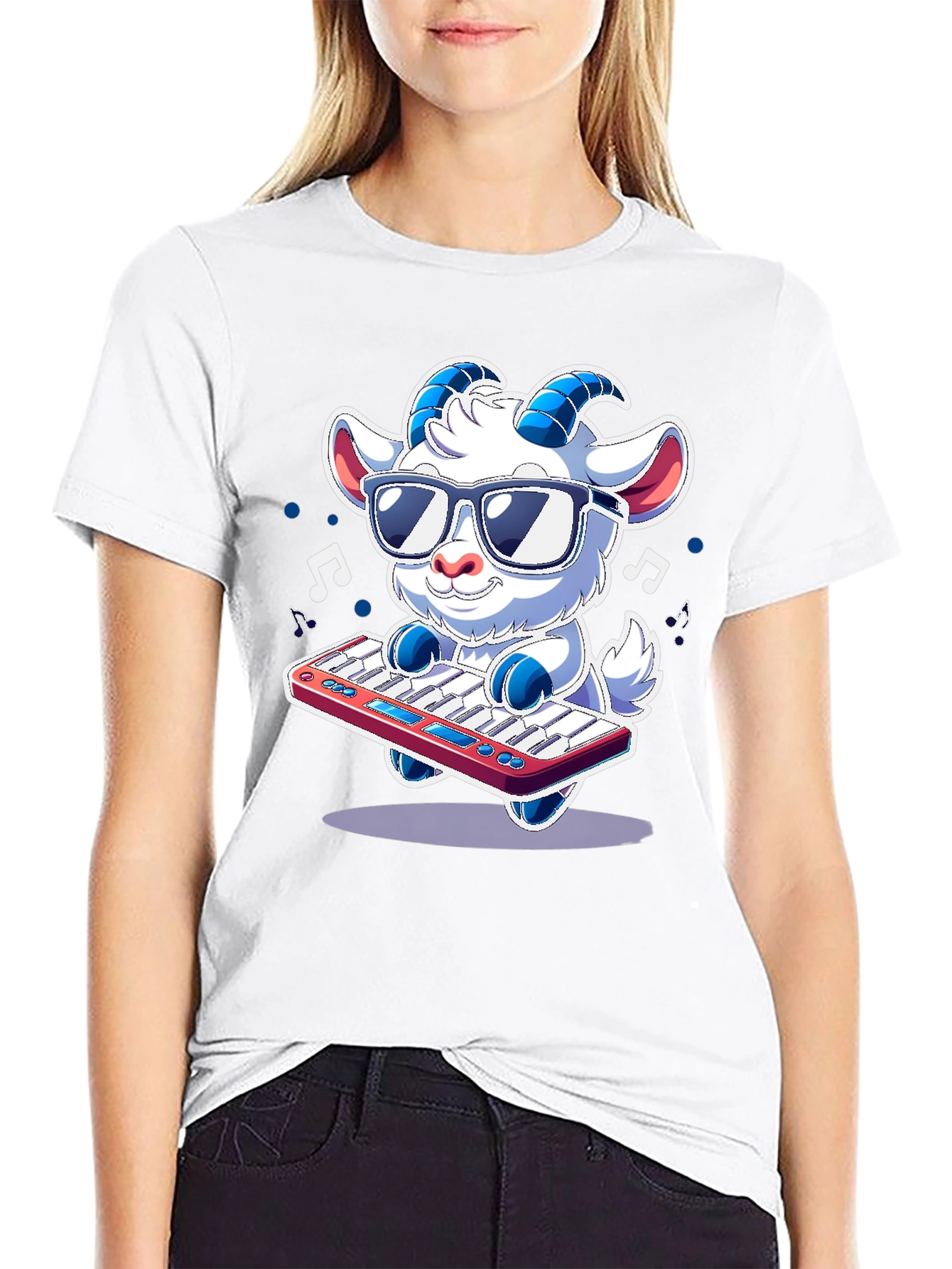 Cool Goat Keyboardist T-Shirt - Music Lover Tee