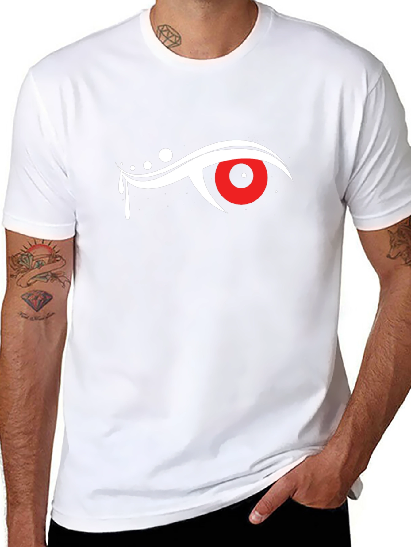 Mens Black T-Shirt with Eye Graphic