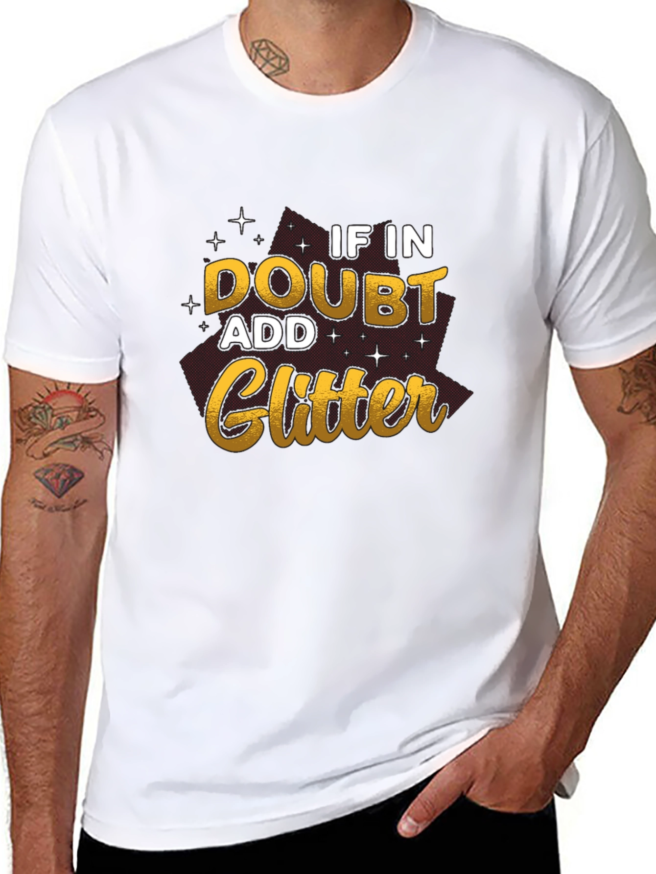 If In Doubt Add Glitter Black T-Shirt
