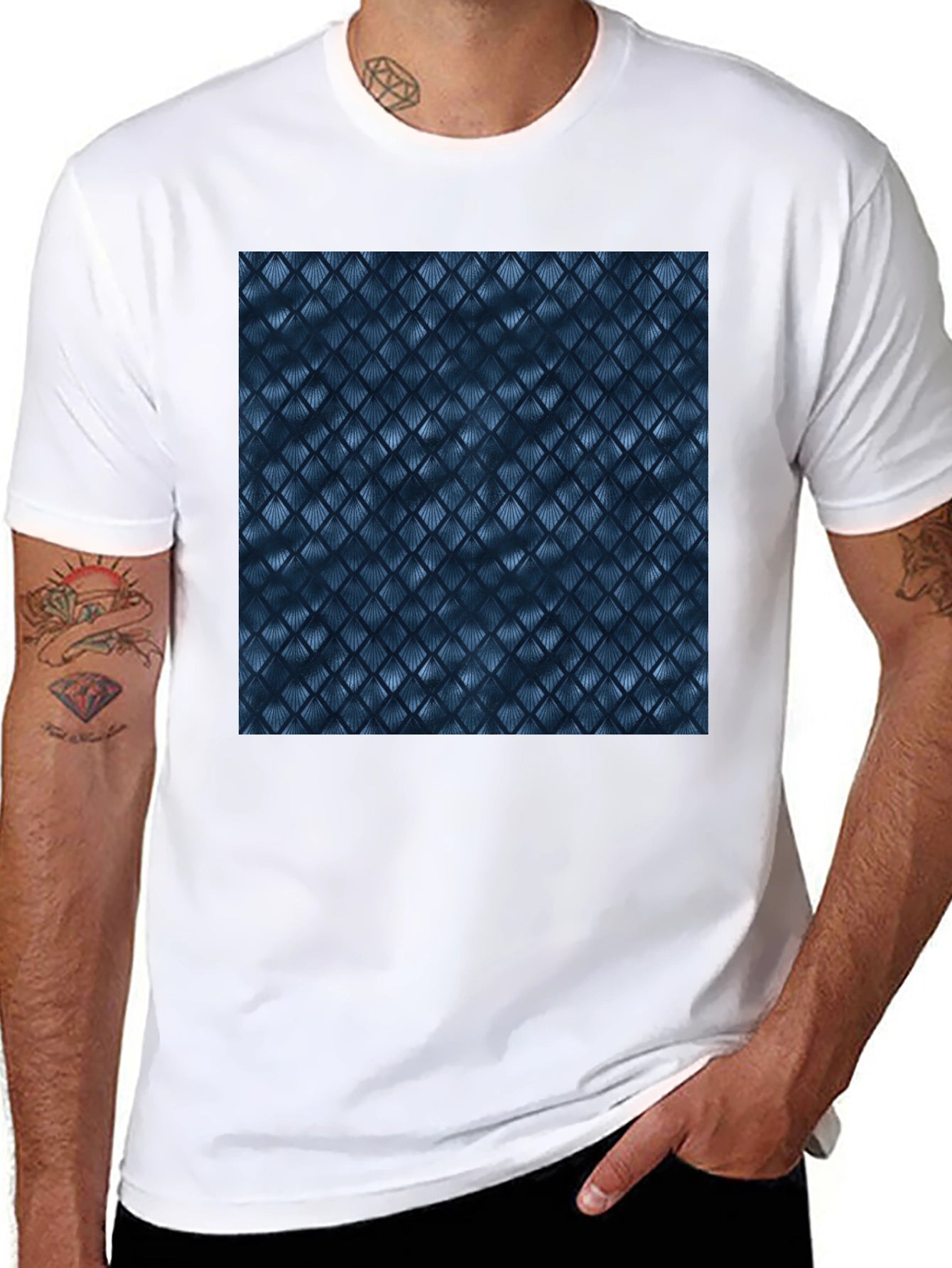 Black Tee with Abstract Pattern