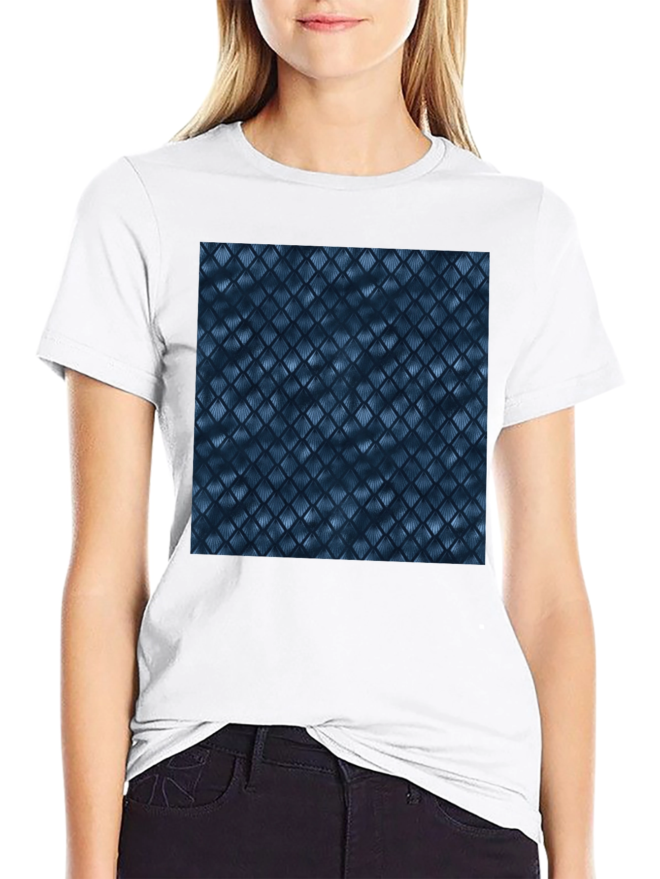 Black Tee with Abstract Pattern