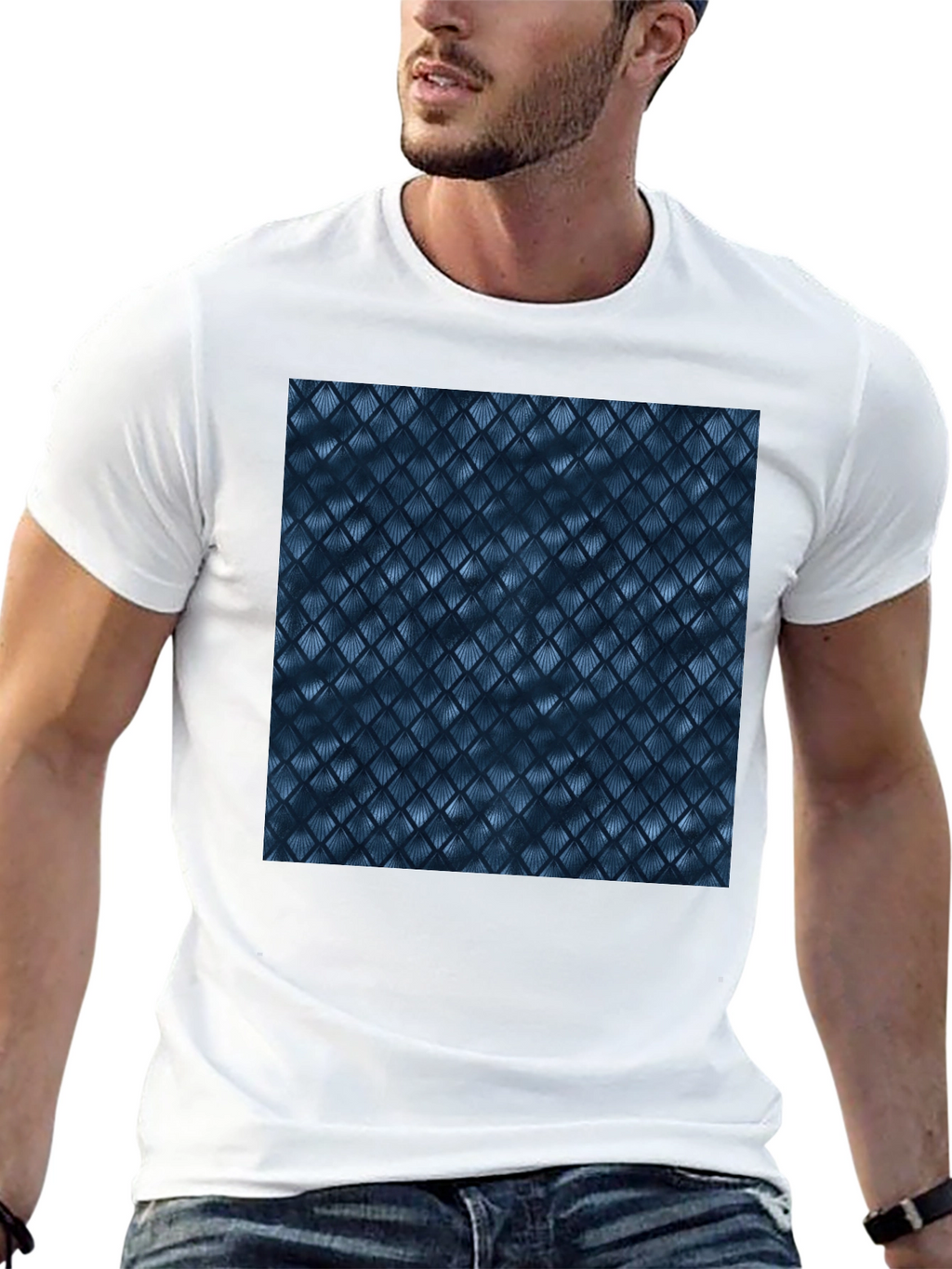 Black Tee with Abstract Pattern