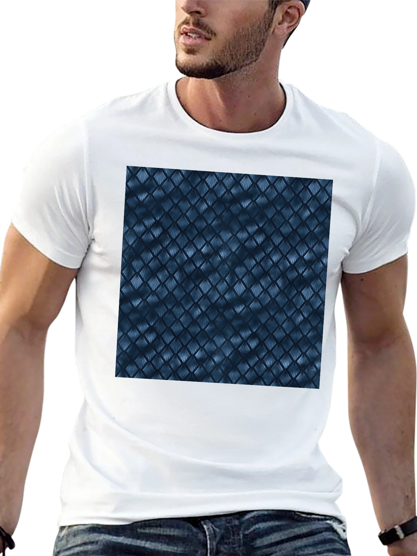 Black Tee with Abstract Pattern