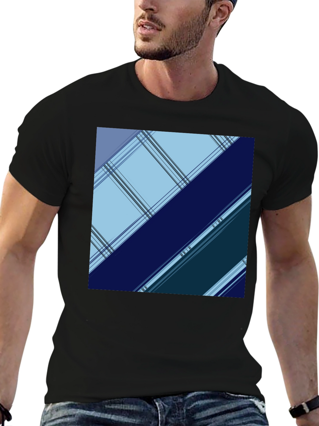 Geometric Plaid Mens Tee