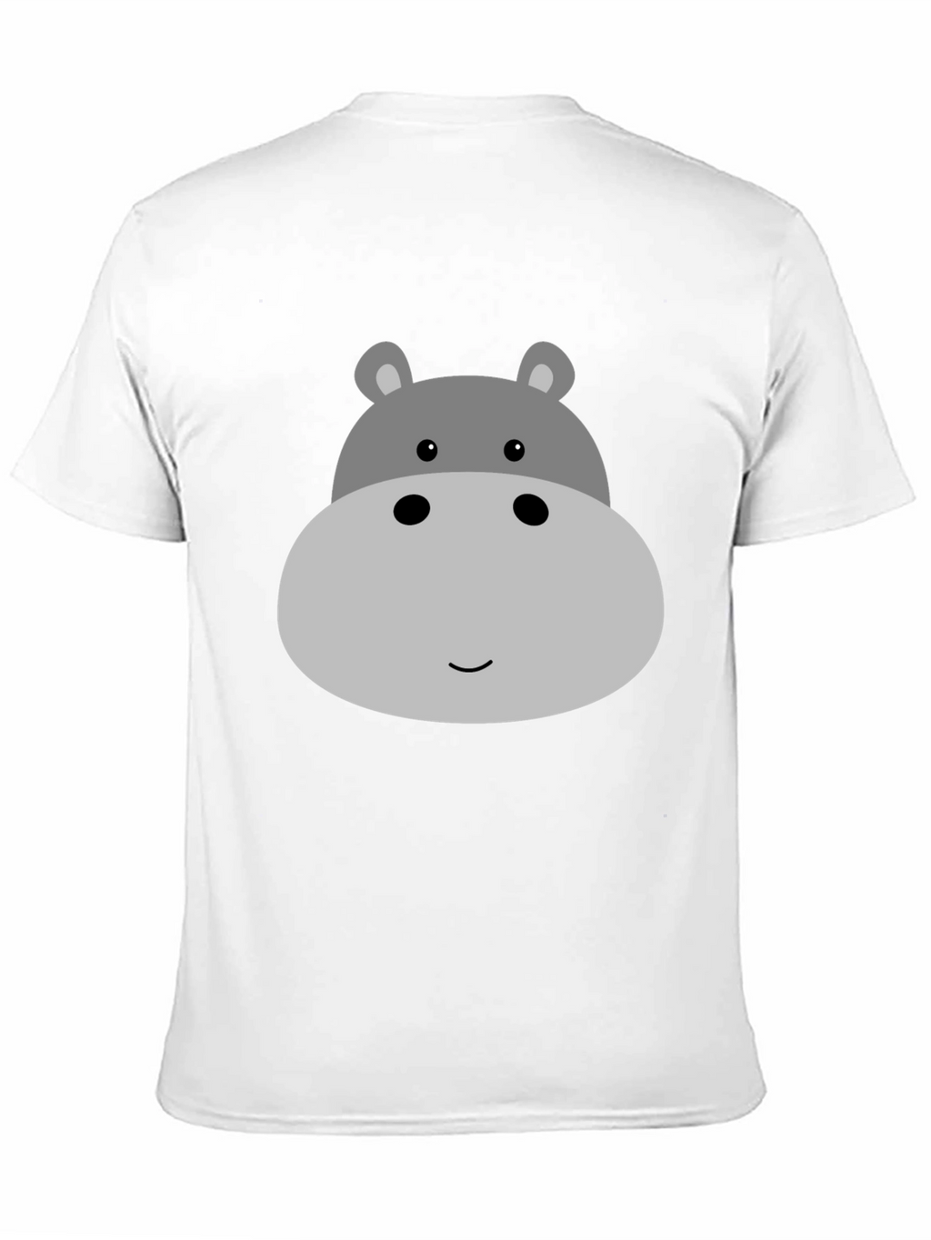 Cute Hippo Face Graphic Tee - Black