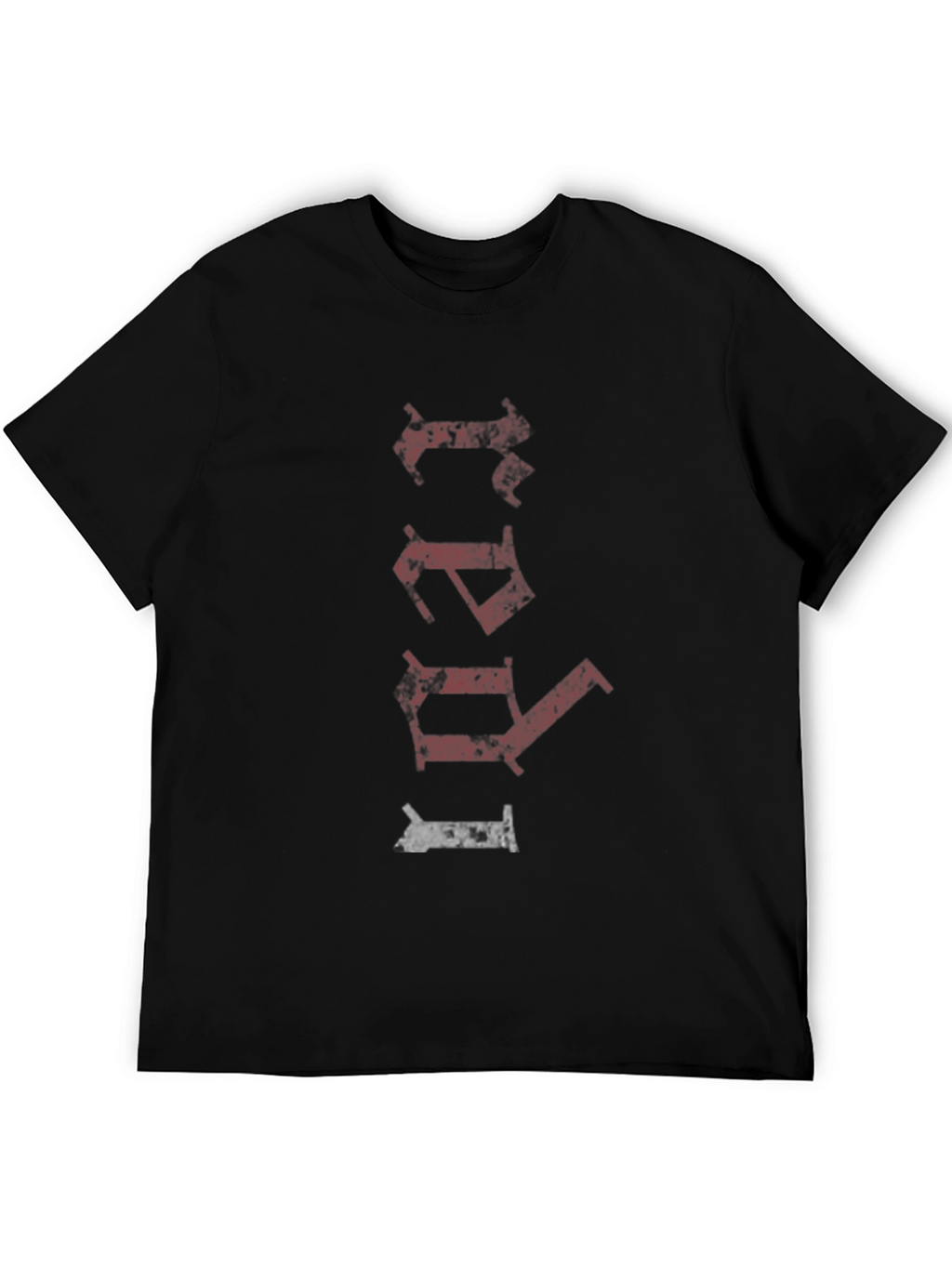 Distressed Text Black Graphic Tee