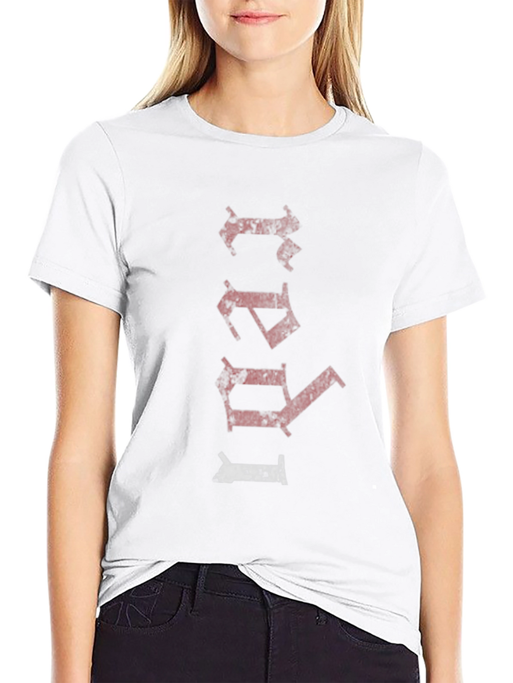 Distressed Text Black Graphic Tee