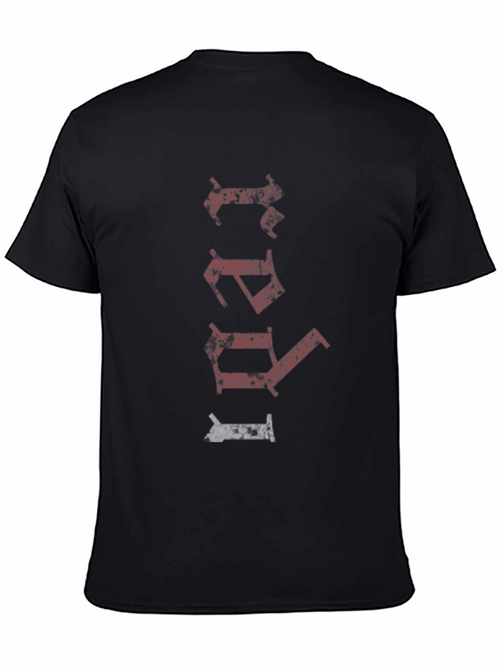 Distressed Text Black Graphic Tee