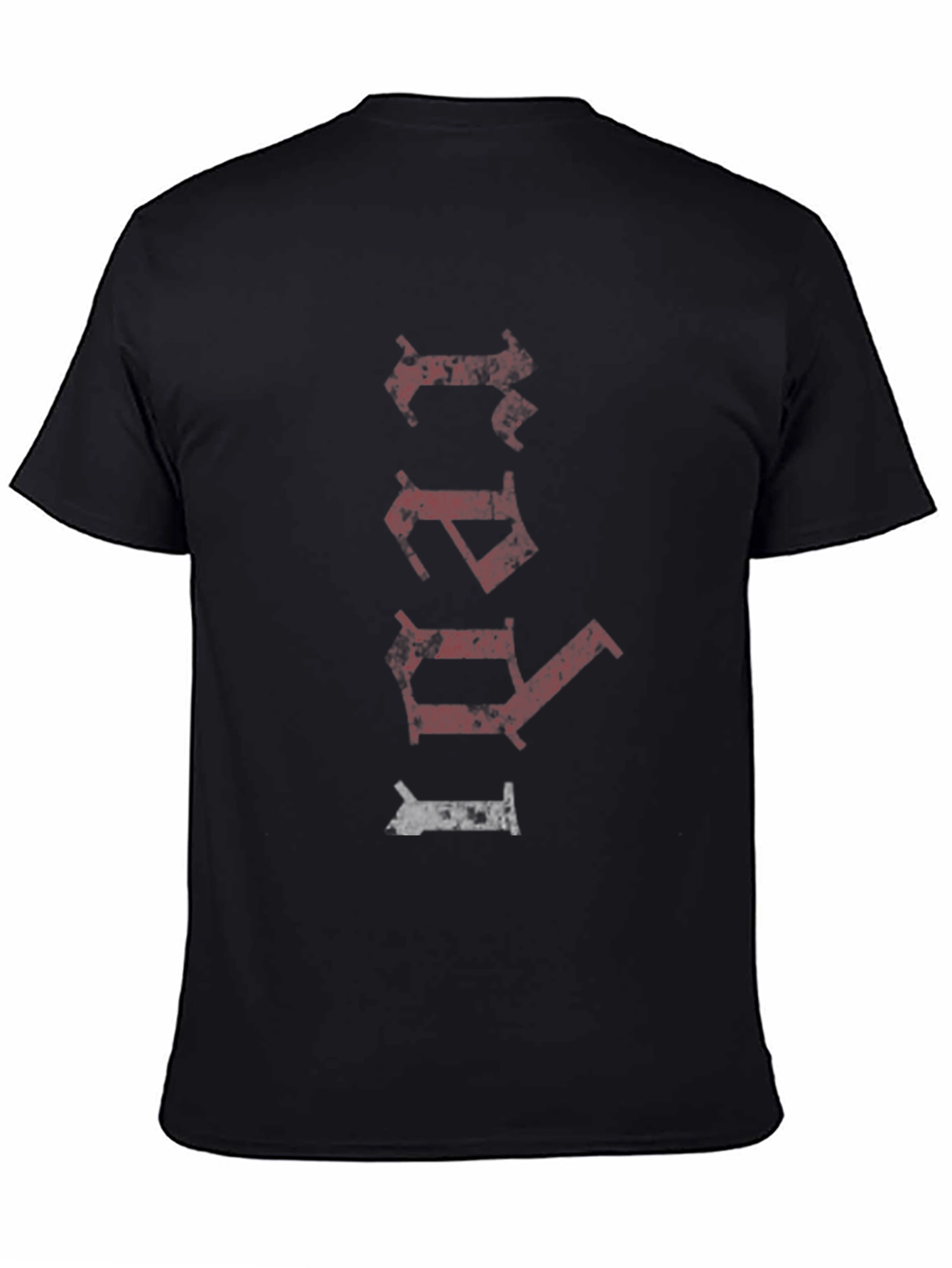Distressed Text Black Graphic Tee