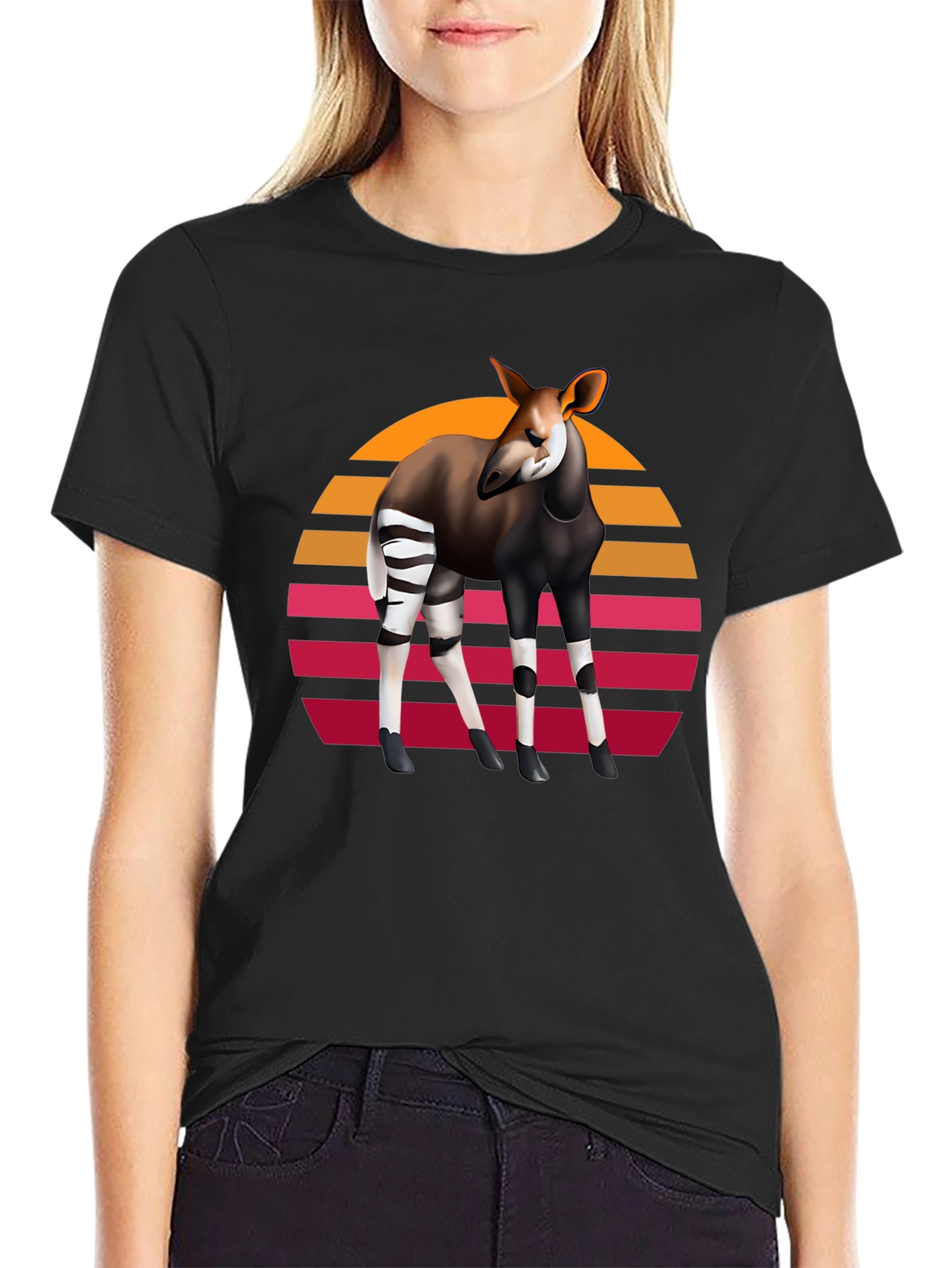 Okapi Retro Sunset Graphic Tee