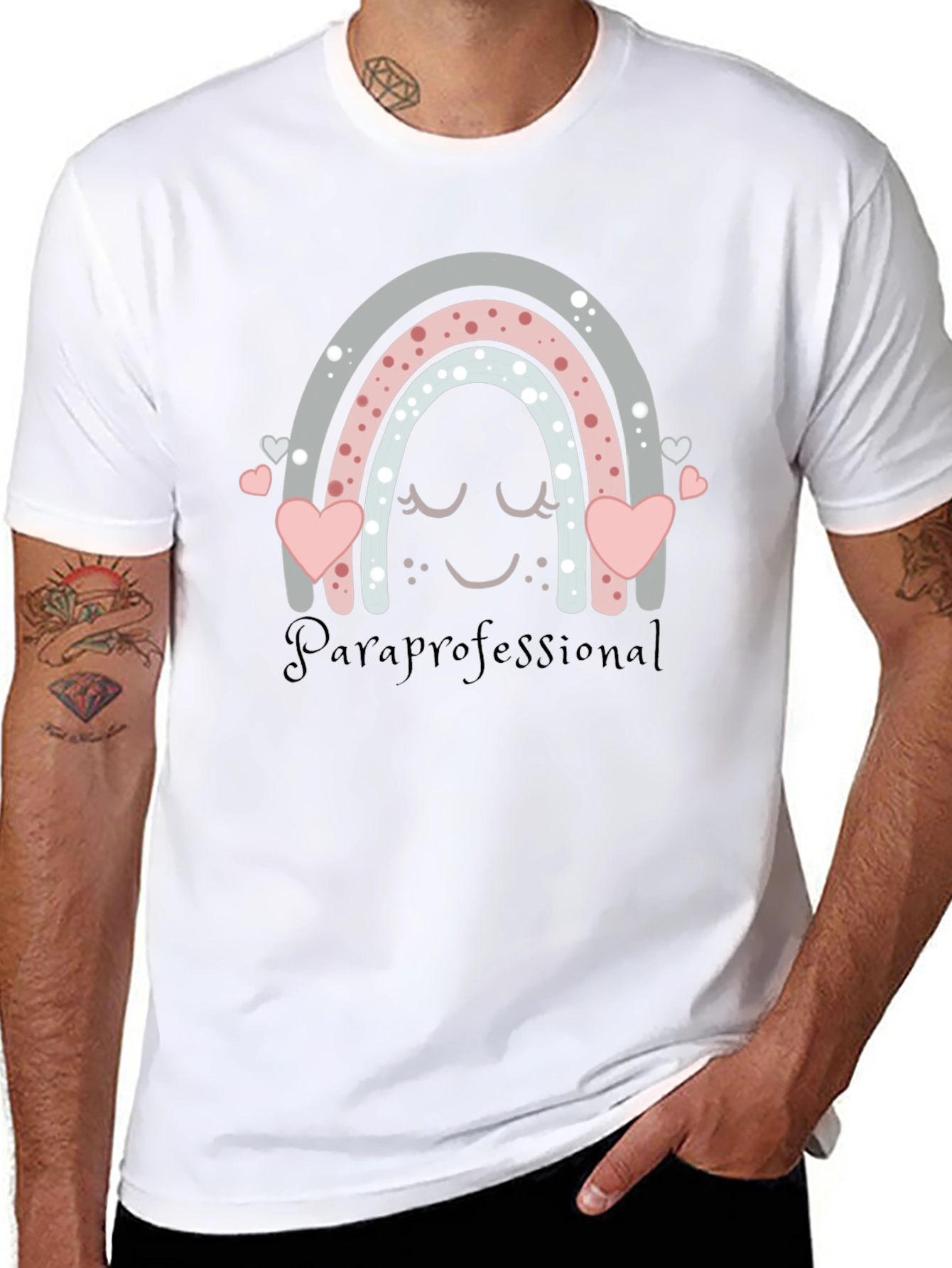 Paraprofessional Rainbow Heart T-Shirt