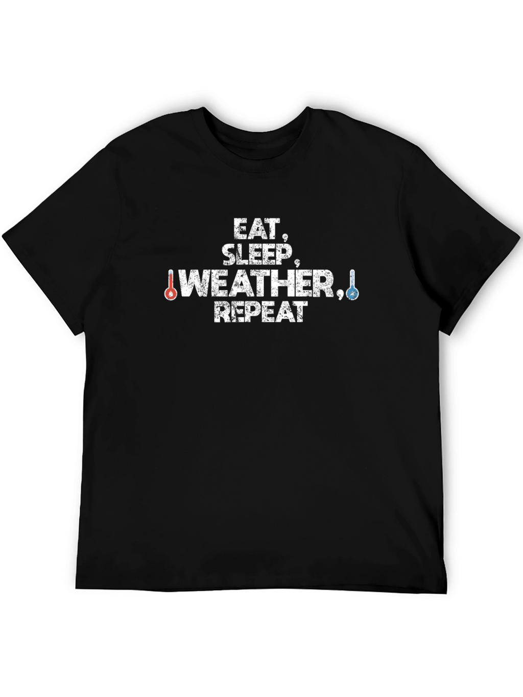 Eat Sleep Weather Repeat Black T-Shirt