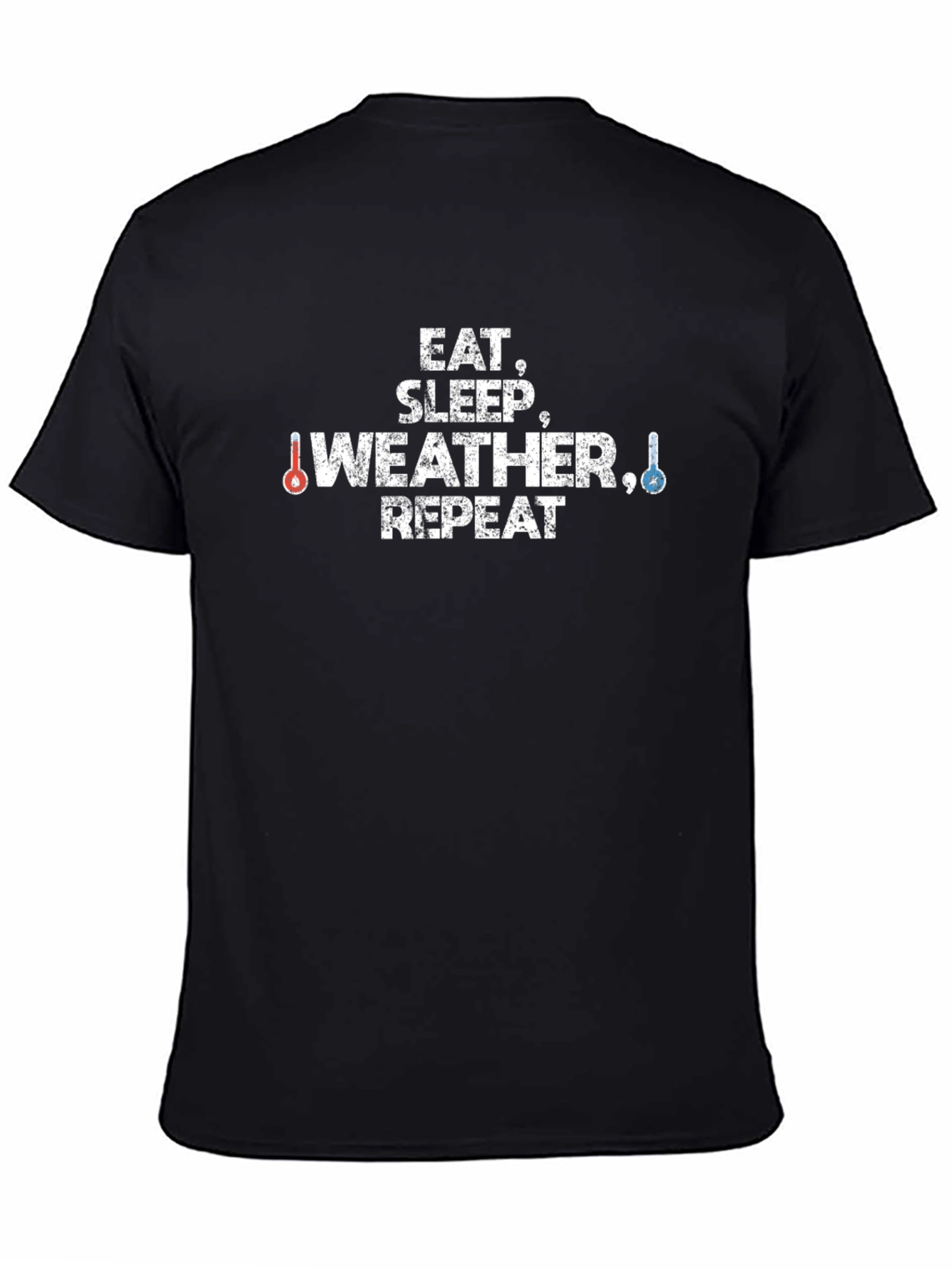 Eat Sleep Weather Repeat Black T-Shirt