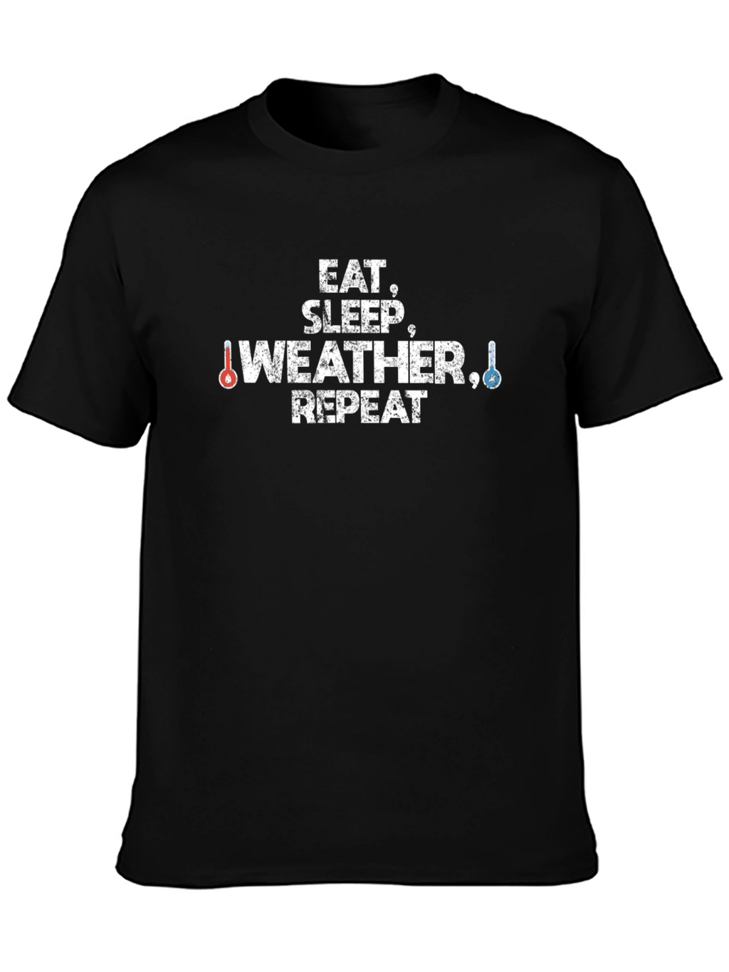 Eat Sleep Weather Repeat Black T-Shirt
