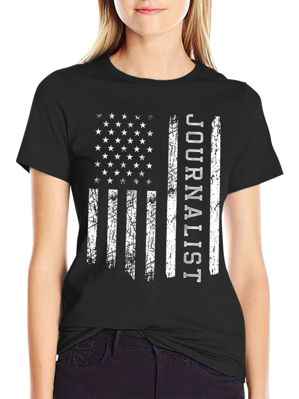 Journalist American Flag Graphic T-Shirt
